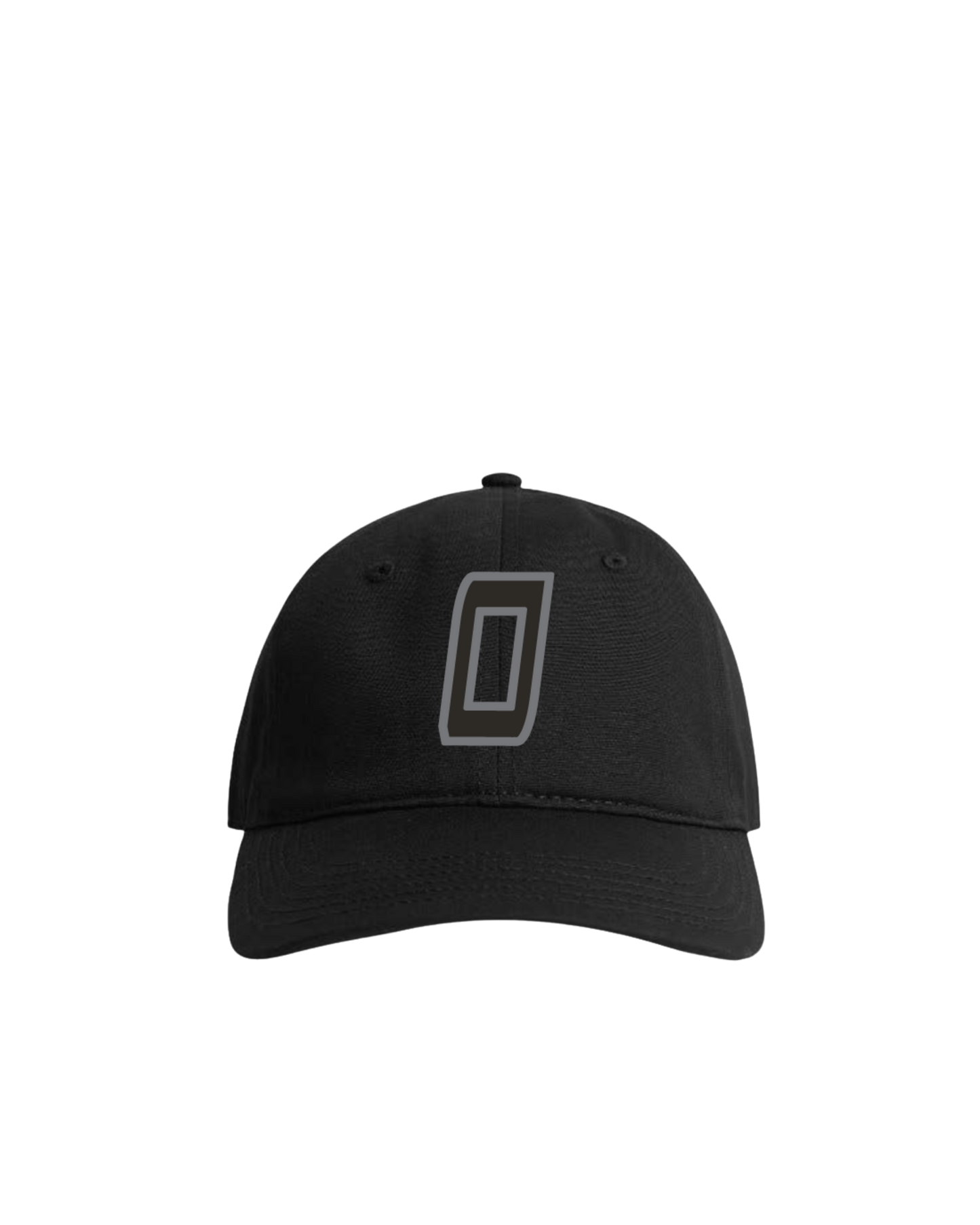 Low-sig "O" Unstructured Dad Cap - Black